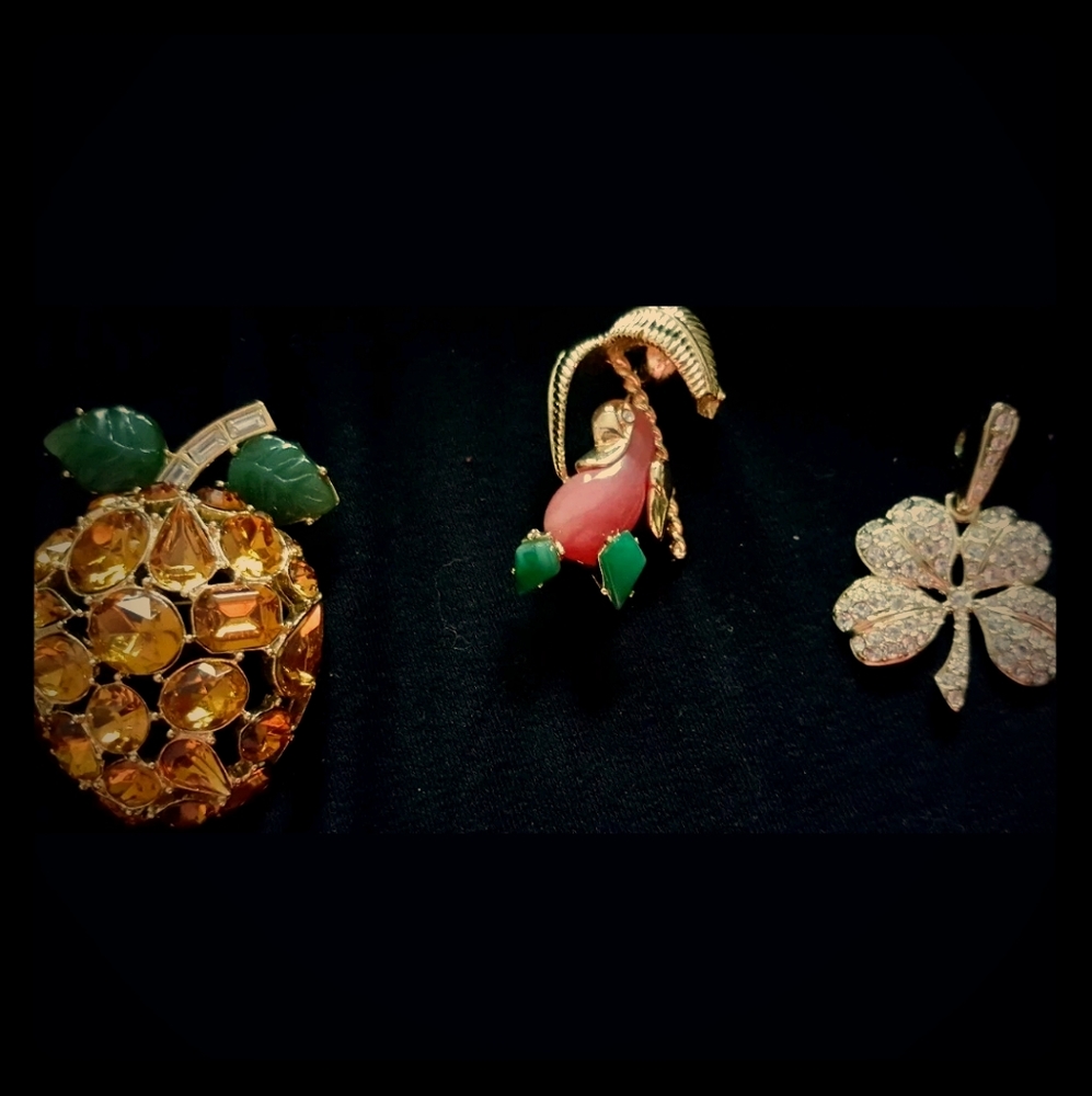 Vintage Kenneth Jay Lane pendant and brooches